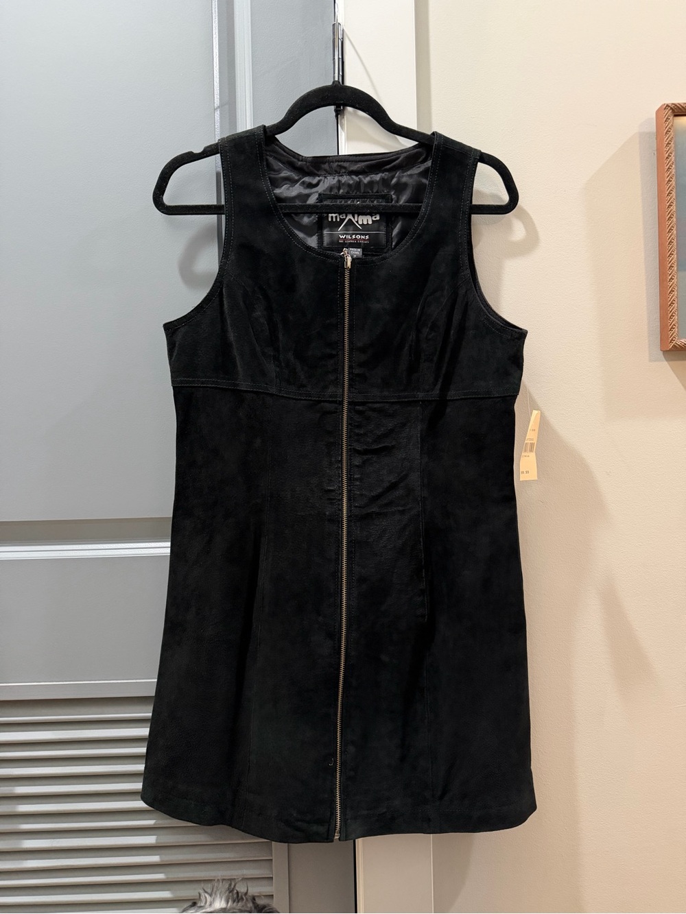 Wilsons Leather Black Suede Zip-Front Dress